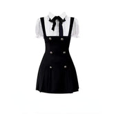 Lizakosht Sweet Mini Fake Two Dress Puff Sleeve Summer French Elegant Short Party Dress Woman Casual Korea Fashion Vintage Dress Slim